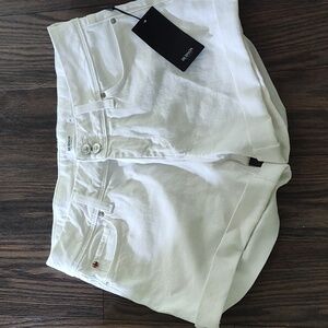 Hudson croxley mid thigh white denim shorts